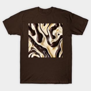 Melted white and dark chocolate swirl pattern T-Shirt